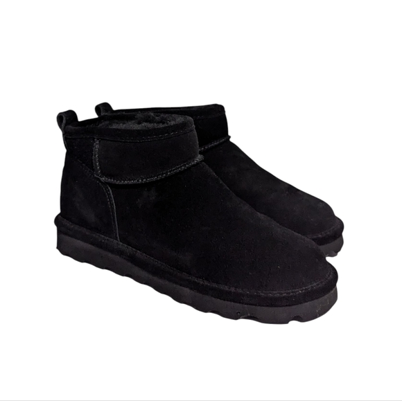 Bearpaw Shorty Comfortable And Stylish Winter Boots  Black Boots Women’s Size 8 - Picture 1 of 13